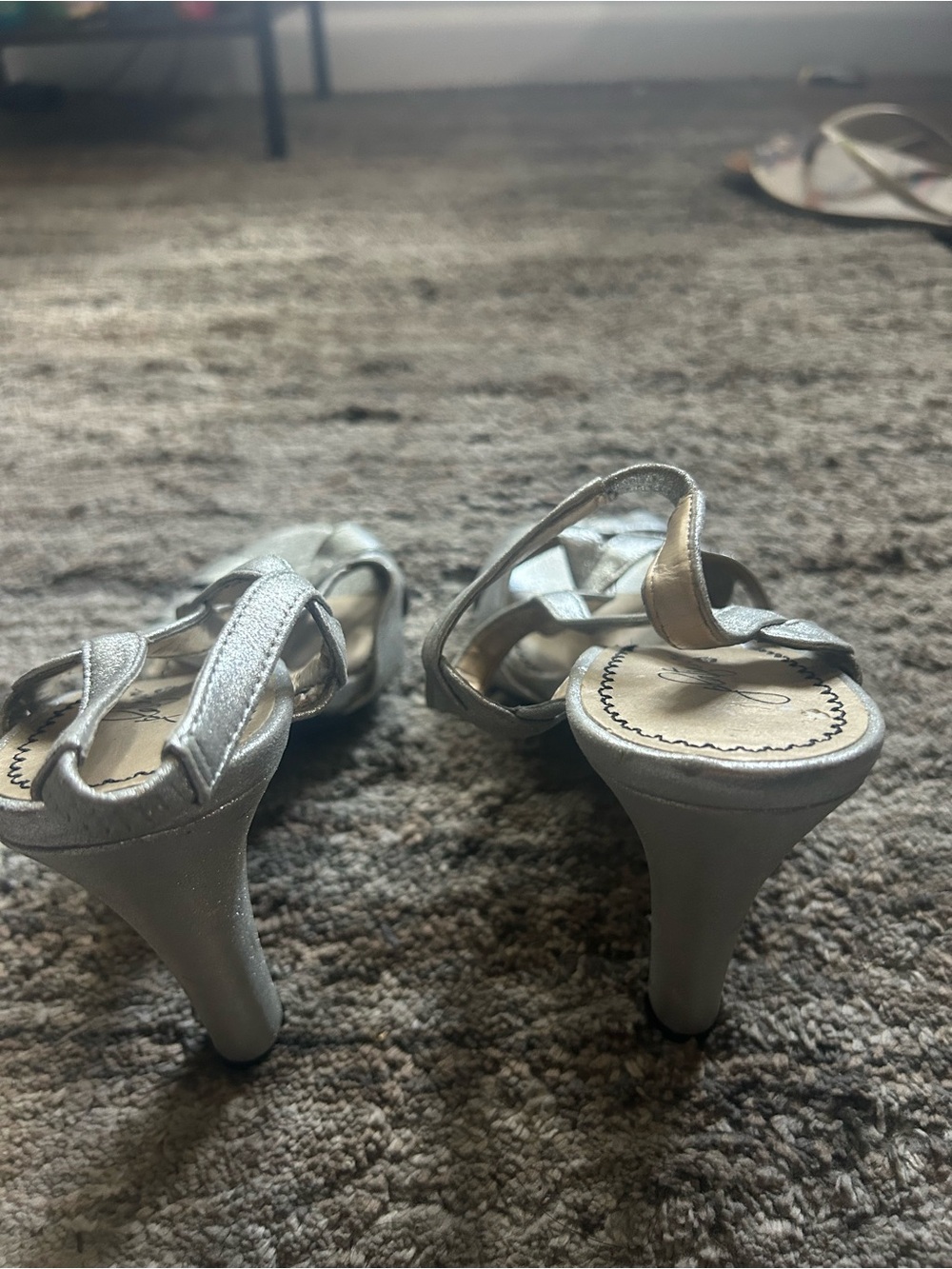 Women's Silver Strappy Dress Heels - Unbranded - Picture 3 of 5